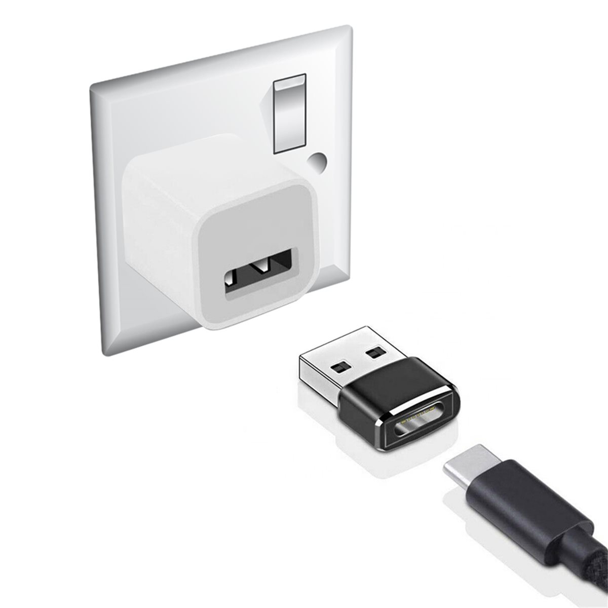 Adaptateur USB USB 3.2 Gen 2 USB-C™ Femelle USB-C™ Femelle 10 Gbps Plaqué  nickel Noir Sac en Plastique